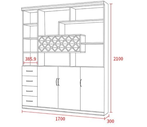 Tủ rượu bằng gỗ gia đình [TR-1227]