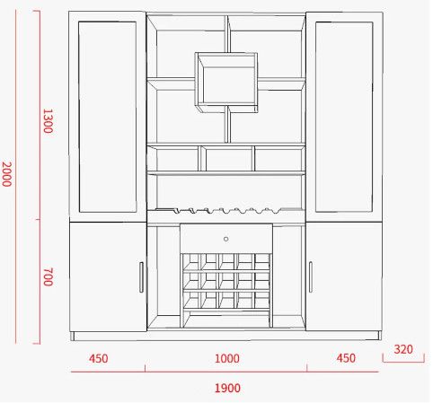 Tủ rượu bằng gỗ gia đình [TR-1225]