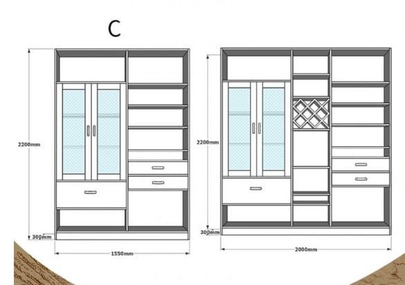 Tủ rượu bằng gỗ gia đình [TR-1232]