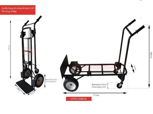 Xe đẩy hàng đa năng 04 bánh K1392-1002