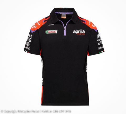 Áo Polo Cotton Teamwear Replica Nero Aprilia