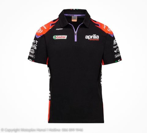 Áo Polo Cotton Teamwear Replica Nero Aprilia