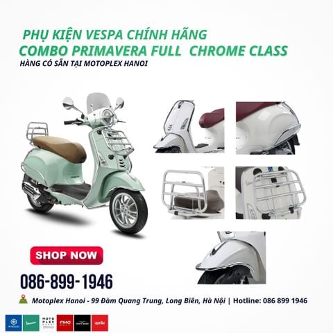 Combo Phụ Kiện Xe Vespa Primavera Full Chrome Class Chính Hãng