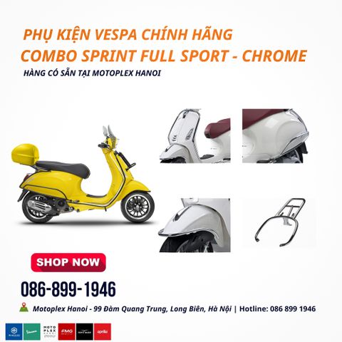 Combo Phụ Kiện Xe Vespa Sprint Full Sport - Chrome Chính Hãng