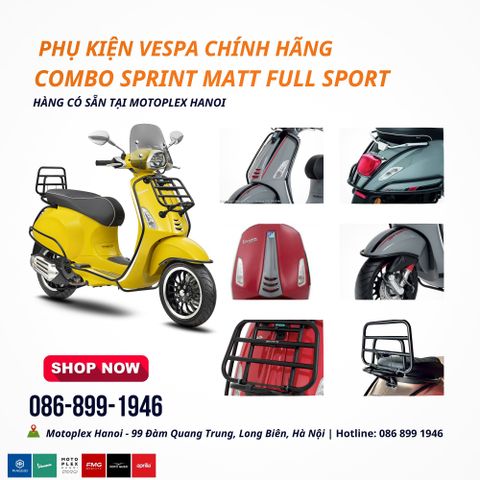 Combo Phụ Kiện Xe Vespa Sprint Matt Full Sport Chính Hãng