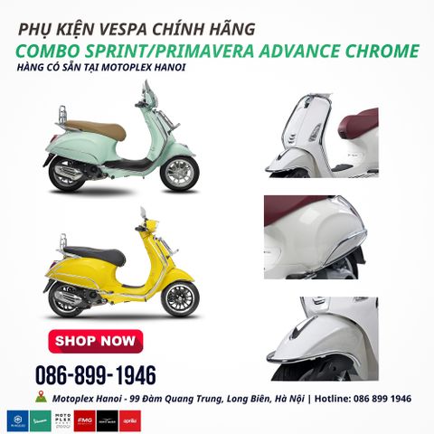 Combo Phụ Kiện Xe Vespa Sprint/Primavera Advance Chrome Chính Hãng