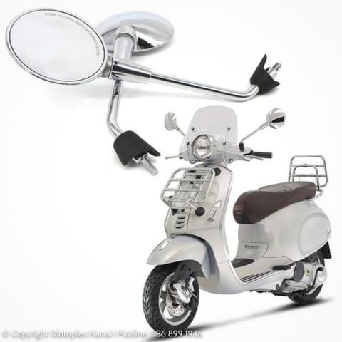 Gương Chiếu Hậu Vespa Primavera Mạ Chrome Chính Hãng