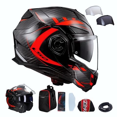 Mũ Bảo Hiểm Fullface Lật Hàm 180 Độ LS2 Advant X Carbon