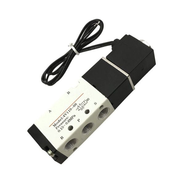  Van điện từ khí nén 5 cổng 2 vị trí 4V110-06 PT1/8 đầu ra khí 2 vị trí DC24V / AC220V 