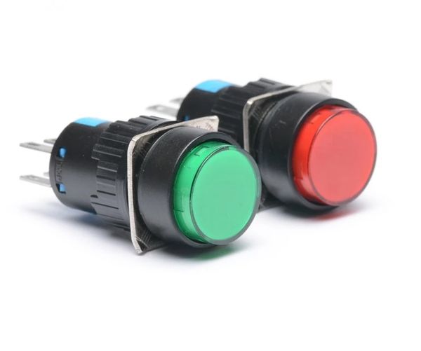  Công tắc nhấn giữ , công tắc nhấn nhả , nút nhấn LA16Y-22 phi 16mm 6 chân 