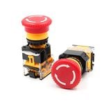  Nút nhấn khẩn cấp LA38-11ZS phi 22mm , Công tắc khẩn cấp tự khóa 1NO 1NC 