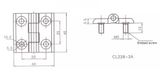  Bản lề cửa liền vít 40mm x 40mm , bản lề liền vít hợp kim kẽm , bản lề liền vít màu đen 40x40 