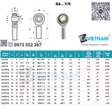  Vòng bi mắt trâu SA ...T/K SA5 SA6 SA8 SA10 SA12 SA14 SA16 SA18 SA20 SA22 SA25 SA28 SA30 SA35 T/K 