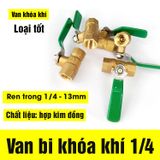  Van bi khóa khí, Van bi tay gạt, Van bi khóa khí bằng đồng, Van khóa khí, Van khóa nước, phun sương 