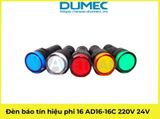  Đèn báo tín hiệu phi 16 AD16-16C 220V 24V / Đèn báo pha phi 16mm có LED 