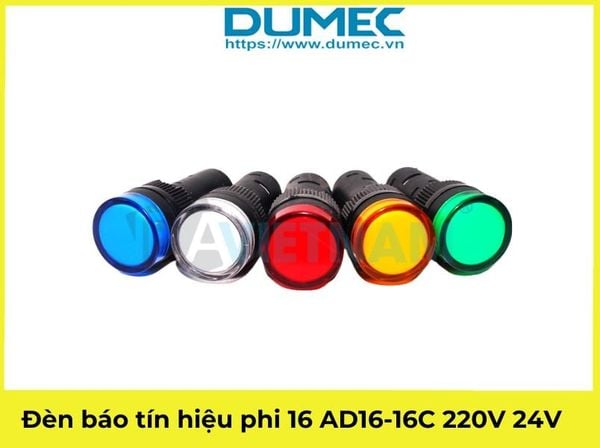  Đèn báo tín hiệu phi 16 AD16-16C 220V 24V / Đèn báo pha phi 16mm có LED 