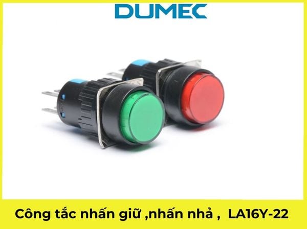  Công tắc nhấn giữ , công tắc nhấn nhả , nút nhấn LA16Y-22 phi 16mm 6 chân 