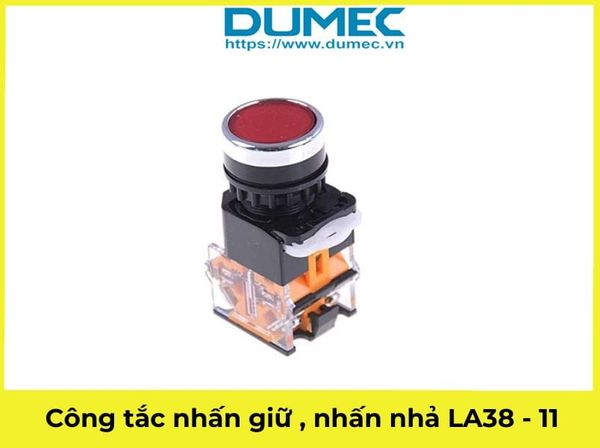  Công tắc nhấn giữ , công tắc nhấn nhả LA38 - 11 BN màu đỏ 