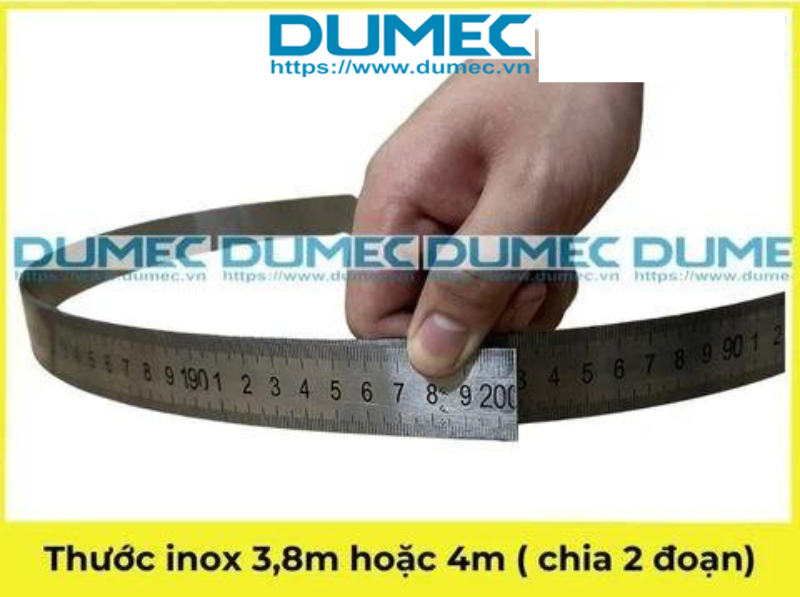  Thước inox 3,8m hoặc 4m ( chia 2 đoạn) 