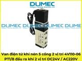  Van điện từ khí nén 5 cổng 2 vị trí 4V110-06 PT1/8 đầu ra khí 2 vị trí DC24V / AC220V 