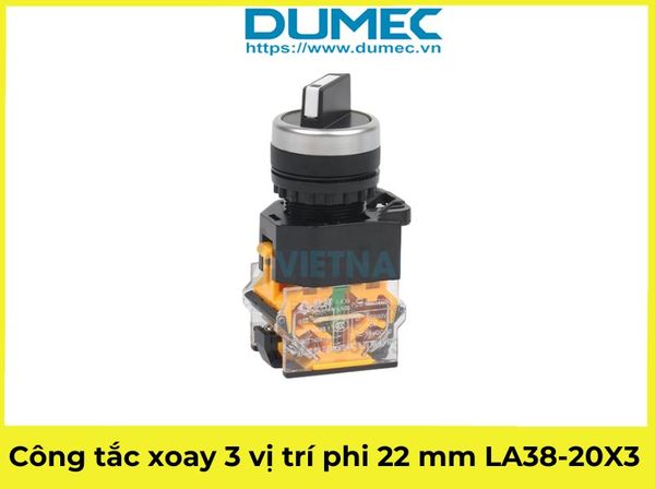  Công tắc xoay 2, 3 vị trí phi 22 mm LA38-20X3 / Công tắc xoay 3 tiếp điểm 