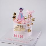  Bánh ghép chibi bé gái màu hồng - Bánh kem sinh nhật Đà Nẵng 