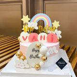  Bánh gắn topper cầu vồng, sao, mây - Bánh kem sinh nhật Đà Nẵng 