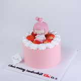 Bánh gắn tượng bé gái, dâu - Bánh kem sinh nhật Đà Nẵng 