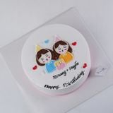  Bánh vẽ 2 bé gái - Bánh kem sinh nhật Đà Nẵng 