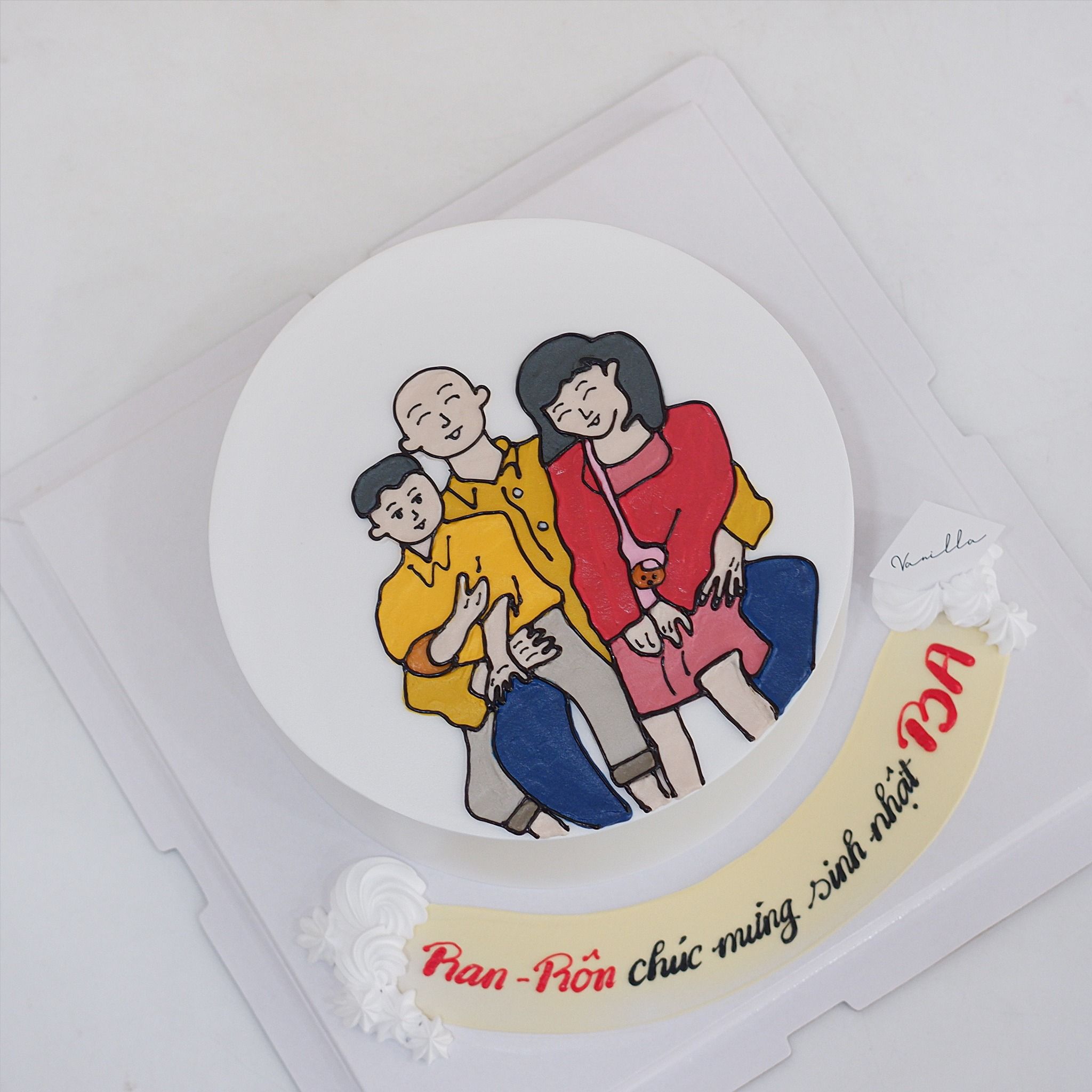  Bánh vẽ 3 người 