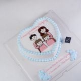  Bánh tim vẽ gia đình 4 người - Bánh kem sinh nhật Đà Nẵng 