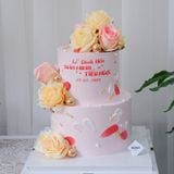  Bánh cưới trang trí hoa tươi 