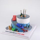  Bánh ô tô gắn khủng long - Bánh kem sinh nhật Đà Nẵng 