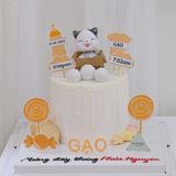  Bánh gắn tượng con mèo, trang trí cho bé trai 