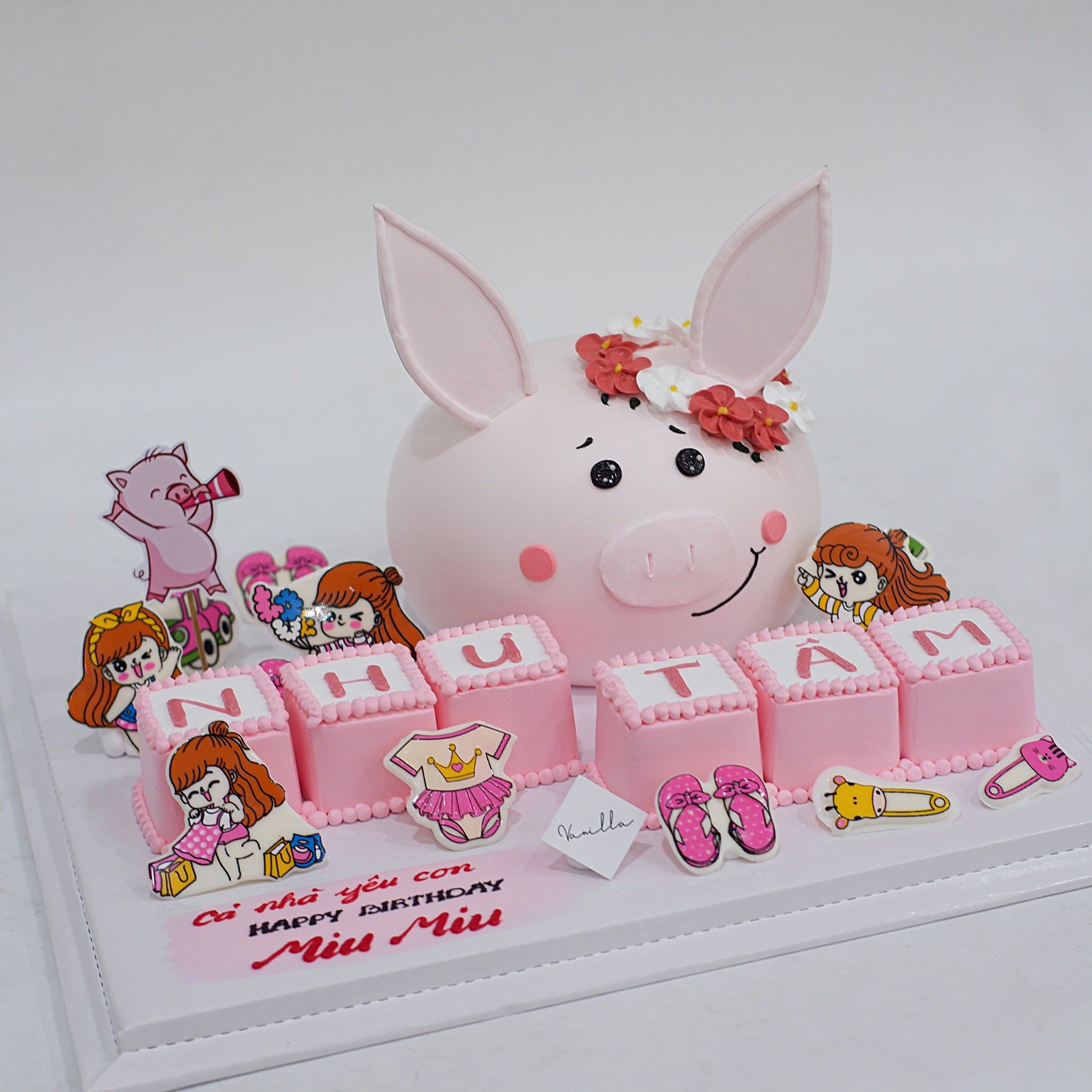  Bánh con heo, cục chữ kem 