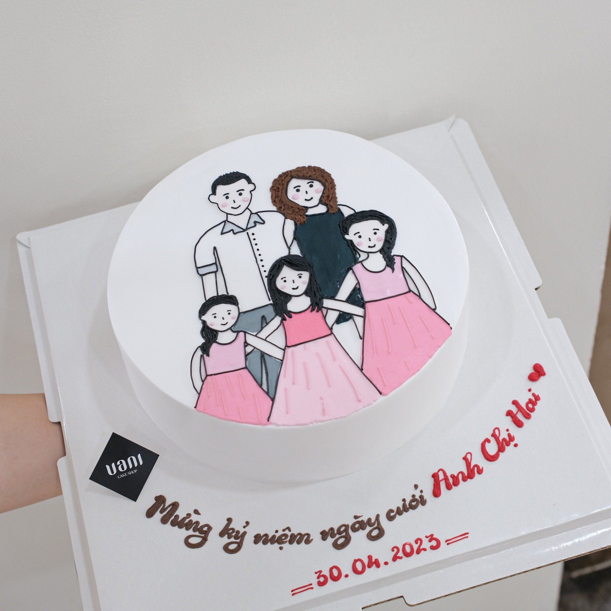  Bánh vẽ hình gia đình 