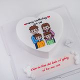  Bánh tim vẽ gia đình - Bánh kem sinh nhật Đà Nẵng 