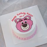  Bánh vẽ mặt gấu màu hồng 