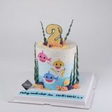  Bánh trang trí baby shark; nặn tạo hình số 2, rong biển - Bánh kem sinh nhật Đà Nẵng 