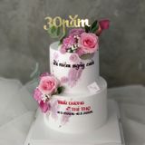  Bánh cưới 2 tầng gắn hoa tươi - Bánh cưới Đà Nẵng 
