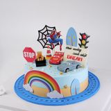  Bánh gắn topper người nhện, cây cối, đèn giao thông - Bánh kem sinh nhật Đà Nẵng 