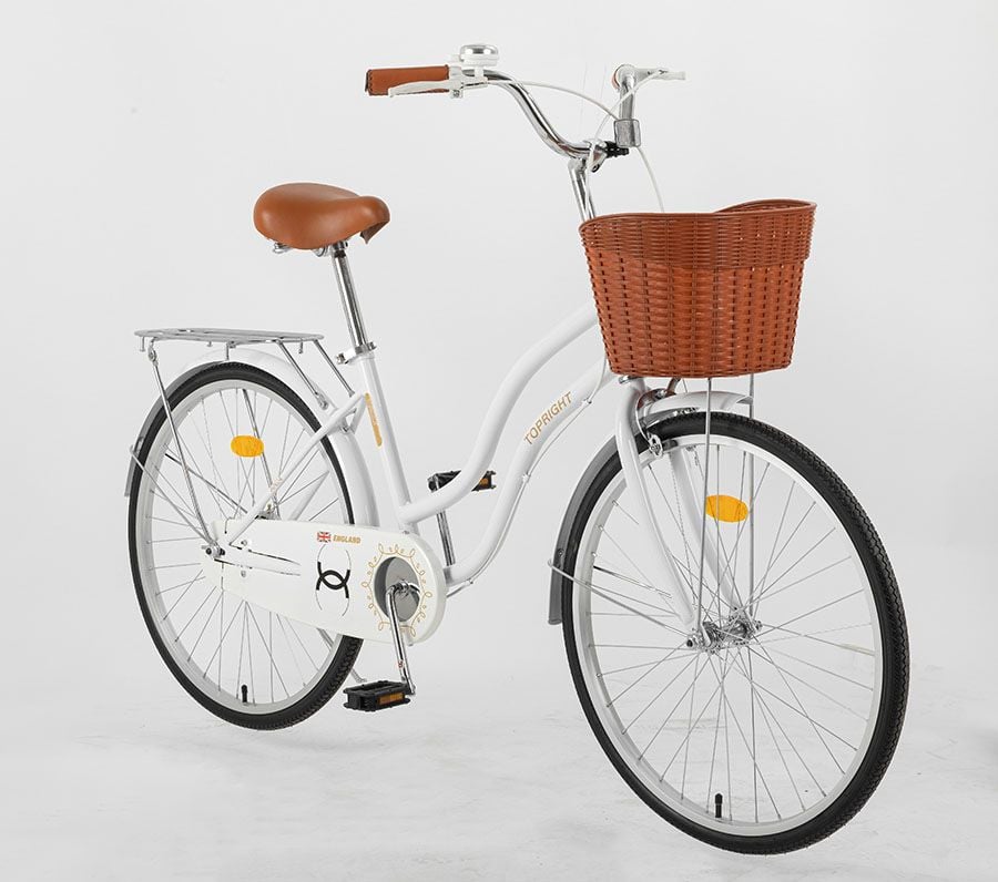  Xe đạp nữ đường phố Anne bánh 24 Inchs (màu trắng) 