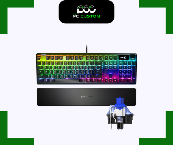  BÀN PHÍM GAMING APEX 7 BLUE SWITCH + KÊ TAY STEELSERIES 