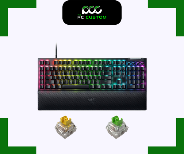  BÀN PHÍM CƠ RAZER BLACKWIDOW V4 HYPERSPEED - GREEN SWITCH/YELLOW SWITCH 