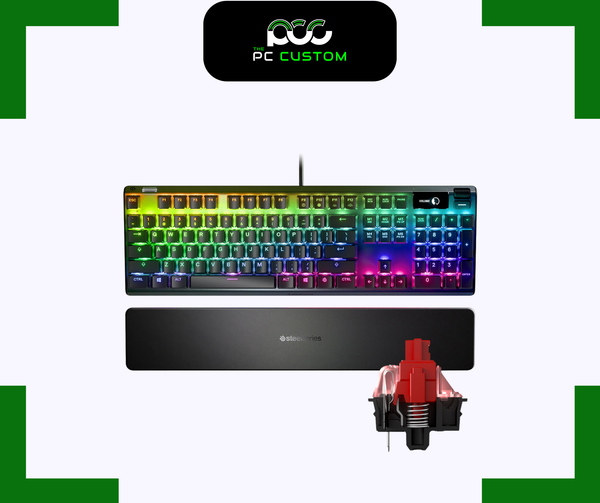  BÀN PHÍM GAMING APEX 7 RED SWITCH + KÊ TAY STEELSERIES 