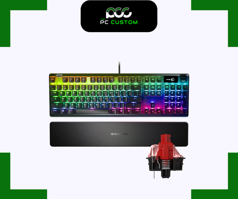  BÀN PHÍM GAMING APEX 7 RED SWITCH + KÊ TAY STEELSERIES 