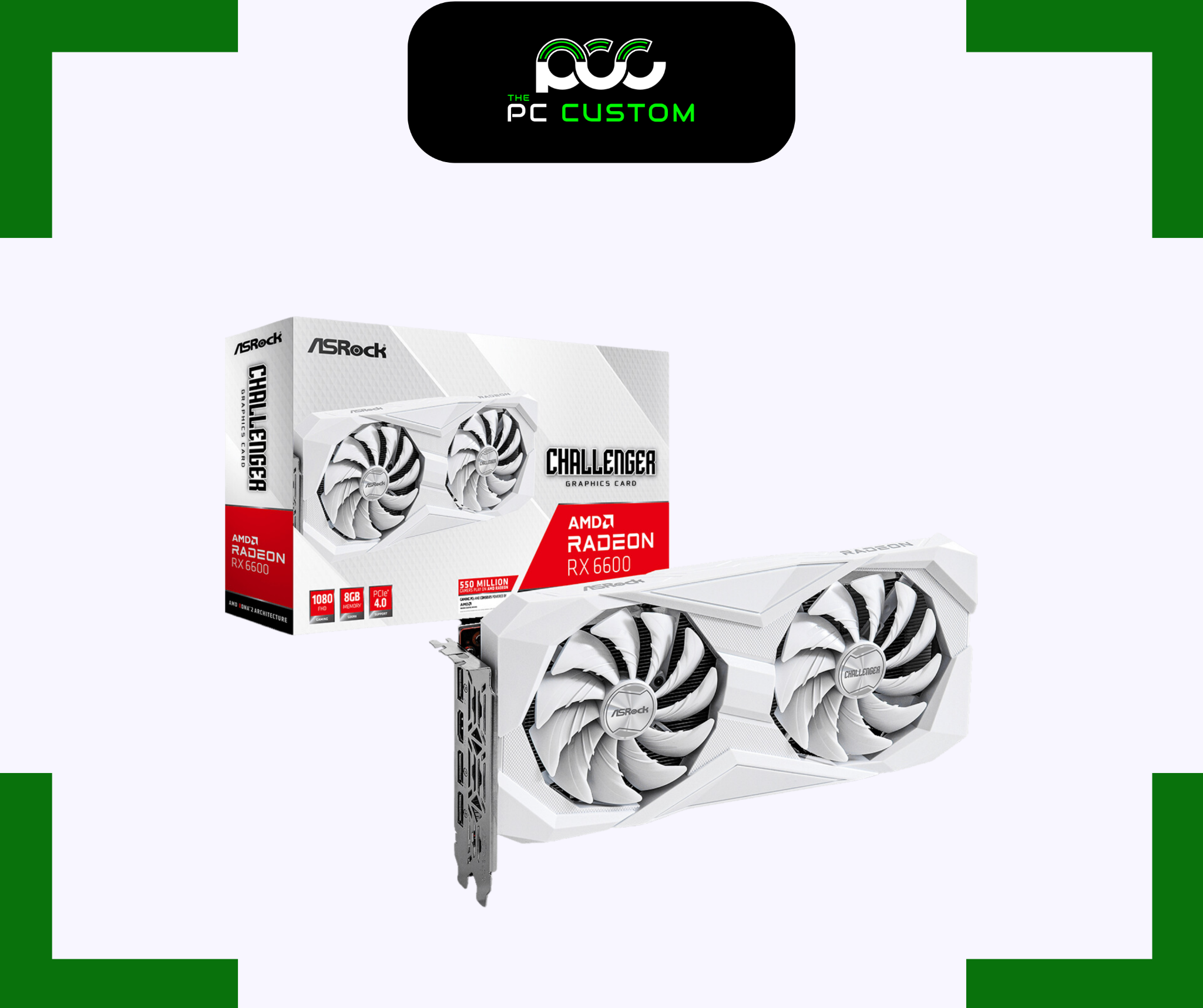 ASROCK RX 6600 CHALLENGER WHITE 8GB– The PC Custom