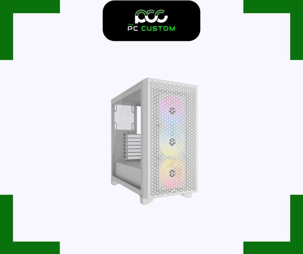  CORSAIR 3000D RGB TEMPERED GLASS MID TOWER BLACK/WHITE 