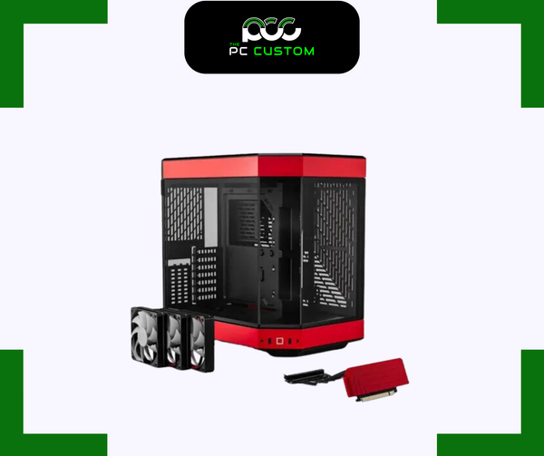 HYTE Y60 BLACK RED 3FAN, RISER CABLE 4.0– The PC Custom