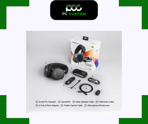  TAI NGHE GAMING CÓ DÂY ARCTIS PRO KÈM GAMEDAC MÀU ĐEN STEELSERIES 